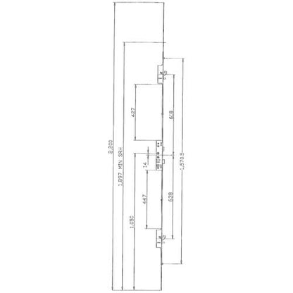 Latch Deadbolt 2 Hooks 2 Anti Lift Pins 2 Rollers Lift Lever or Double Spindle Multipoint Door Lock - Option 2 (top hook to spindle = 618mm)