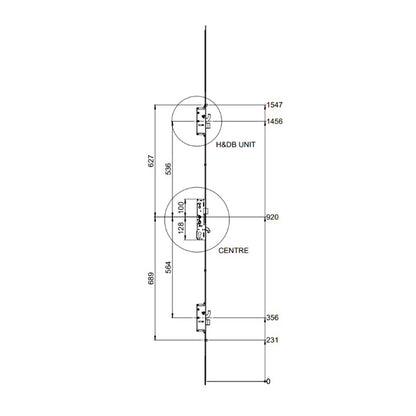 3 Latch 3 Hooks 2 Deadbolts Double Spindle Multipoint Door Lock