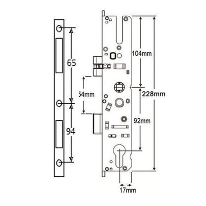 GTS MK3 Latch & Dead Bolt Genuine Multipoint Gearbox - Lift Lever