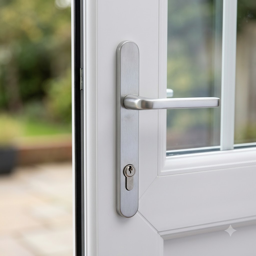 Straight Lever Lever UPVC Multipoint Door Handles - 92mm PZ Unsprung 122mm Screw Centres