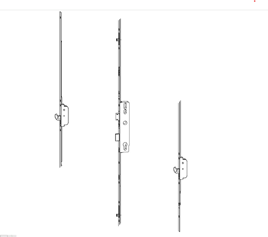 H650 35mm Backset Latch & Deadbolt Single Spindle With 2 Hooks & 2 V Cam (Mushroom) 2003562