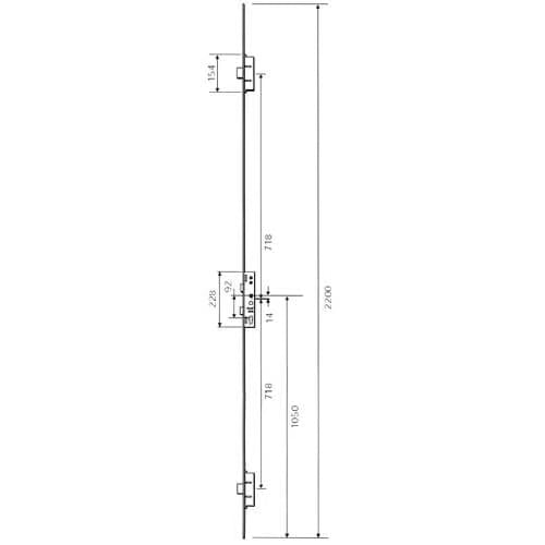 Latch 3 Deadbolts Lift Lever or Double Spindle Multipoint Door Lock - Option 1 (top deadbolt to spindle = 718mm)
