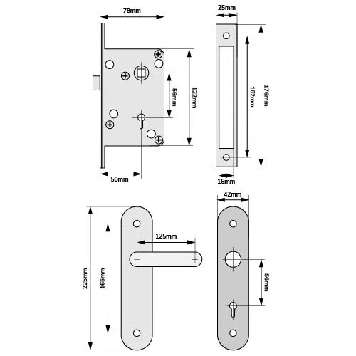 Reversible Disabled Bathroom Lockset (Radar Type)