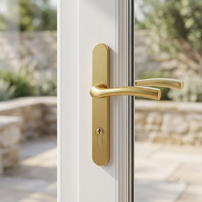 Palladio Lever Moveable Pad UPVC Multipoint Door Handles - 92mm PZ Unsprung 215mm Screw Centres