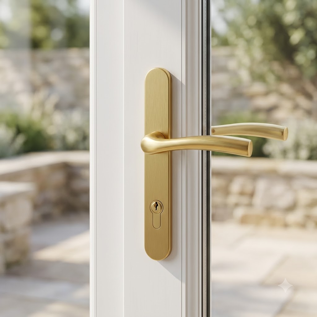 Palladio Lever Moveable Pad UPVC Multipoint Door Handles - 92mm PZ Unsprung 215mm Screw Centres