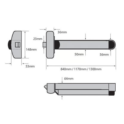Hardware PHT50 Single Point Touch Bar Latch (LEAD TIME: 5-7 DAYS)