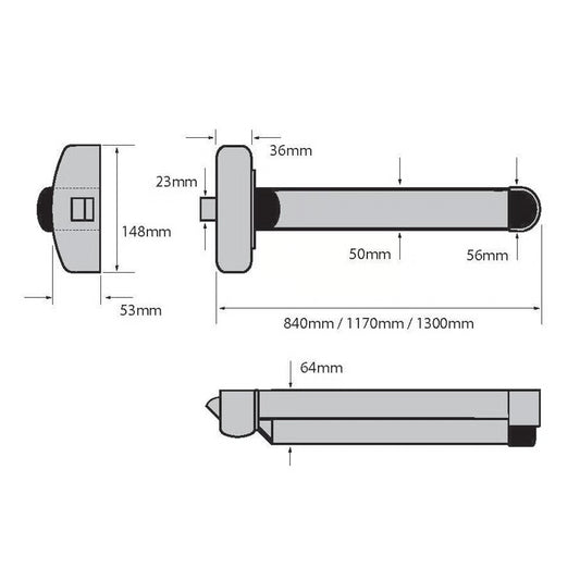 Hardware PHT50 Single Point Touch Bar Latch (LEAD TIME: 5-7 DAYS)