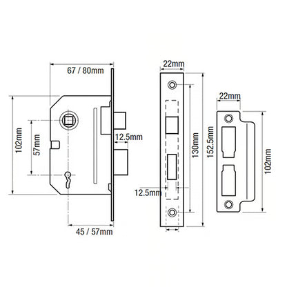 PM246 2 Lever Mortice Sashlock