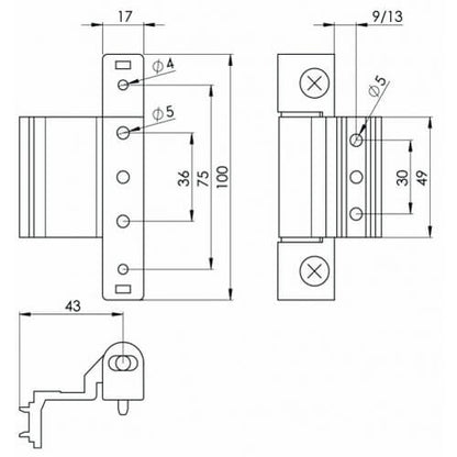Neon Rebated Adjustable Butt Hinge for UPVC Doors