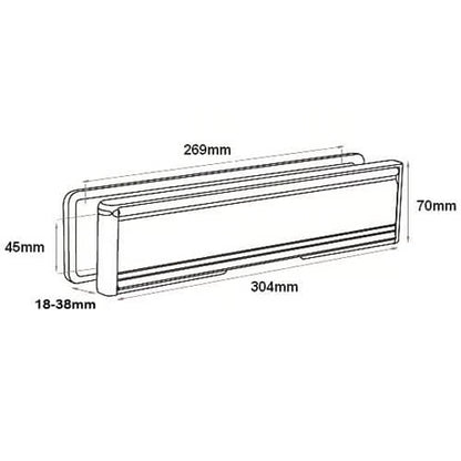 Contura 12" Telescopic Letterplate for UPVC Doors - 20-40mm