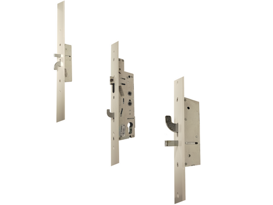 XL Lever Operated Latch & Hookbolt With 44mm White Faceplate 2 Hook & 2 Anti-Lift