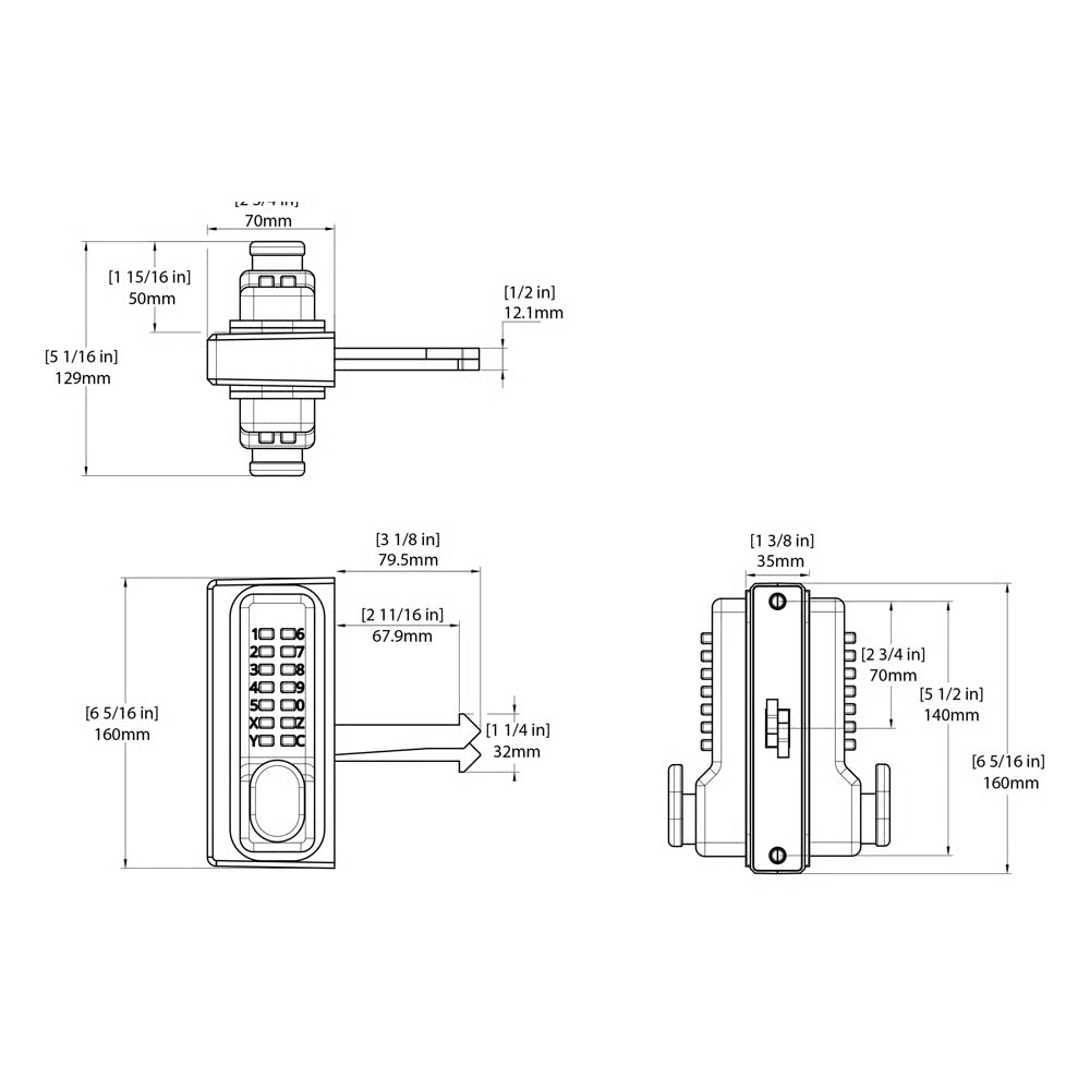 SGLD Superlock 2.0 Sliding Lock Double Sided Keypad for Metal Gates (LEAD TIME: 2-3 DAYS)