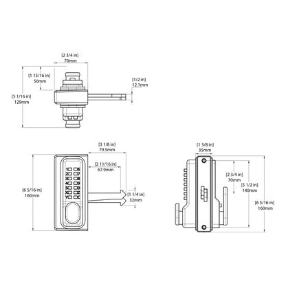 SGLDS Superlock 2.0 Sliding Lock Single Sided Keypad for Metal Gates (LEAD TIME: 2-3 DAYS)
