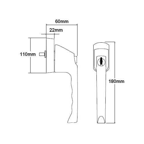 Aubi Locking Window Espag Blade Handle
