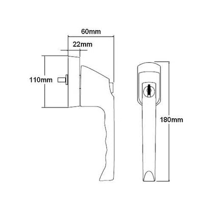 Aubi Locking Window Espag Blade Handle