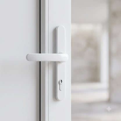 Lever Moveable Pad UPVC Multipoint Door Handles - 70mm/92mm PZ Sprung 215mm Screw Centres