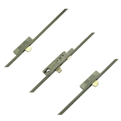 Latch 3 Drop Bolts Key Wind Operated Multipoint Door Lock - U-Rail 22mm Faceplate