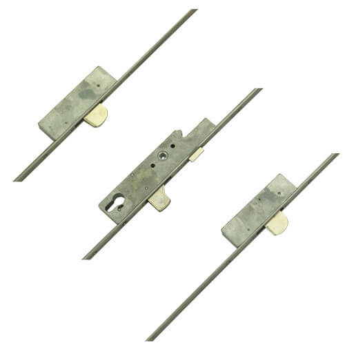 Latch 3 Drop Bolts Key Wind Operated Multipoint Door Lock - Flat 16mm or 20mm Faceplate