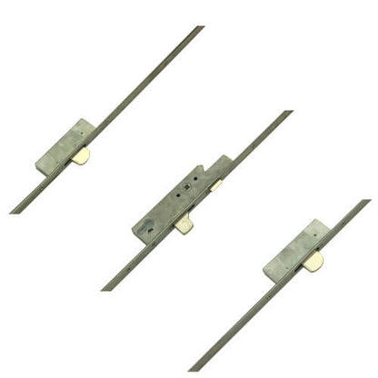 Latch 3 Drop Bolts Key Wind Operated Multipoint Door Lock - Flat 16mm or 20mm Faceplate
