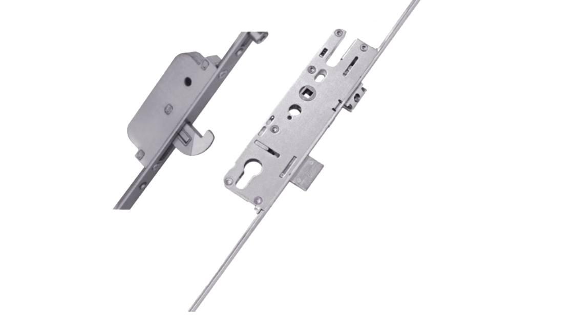 Compact Lever Operated Latch & Deadbolt Twin Spindle Designed To Accept Optional Shootbolts - 2 Hook 4 Roller