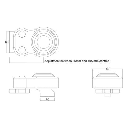 STH Stop Hinge with Bottom Pivot (LEAD TIME: 2-3 DAYS)