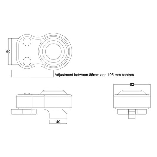 STH Stop Hinge with Bottom Pivot (LEAD TIME: 2-3 DAYS)