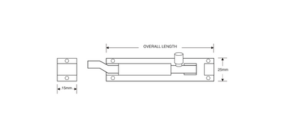 ASEC Aluminium Necked Barrel Bolt