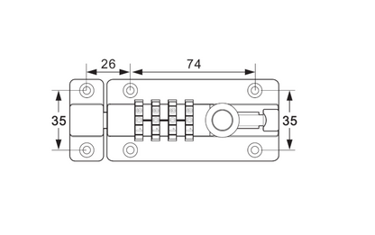 ASEC Combination Tower Bolt Black