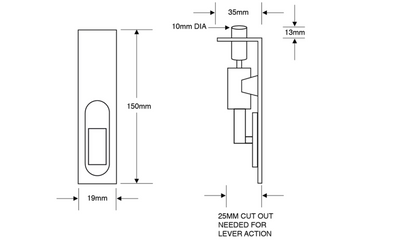 ASEC Aluminium Flush Bolt