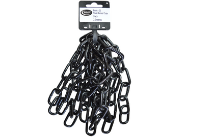 ASEC Steel Welded Chain Black 2.5m Length