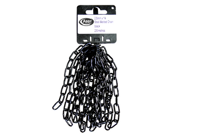 ASEC Steel Welded Chain Black 2.5m Length