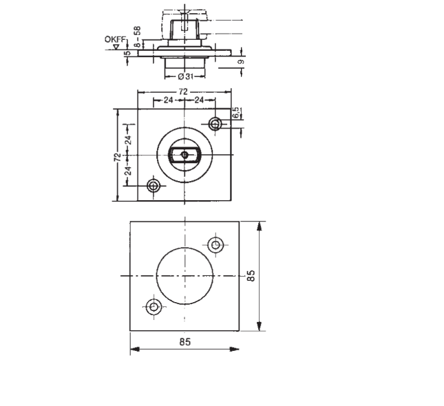 DORMAKABA 7471AX Square Floor Pivot Bearing