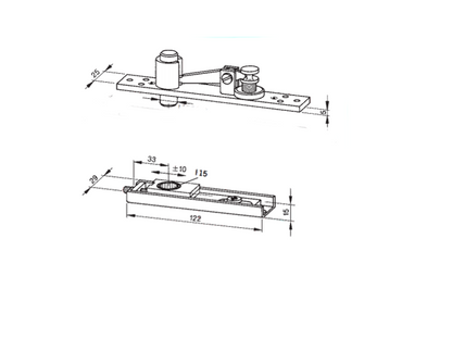 DORMAKABA 8066 Double Action Top Centre Complete Unit