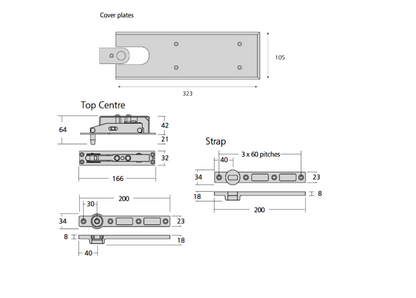 EXIDOR Double Action Floor Spring Fitting Set X072