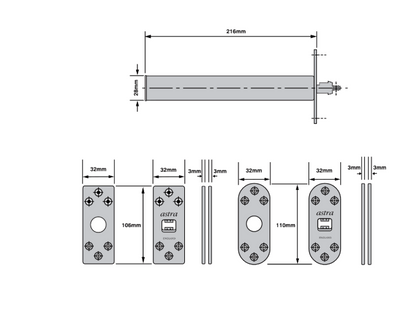 ASTRA DOOR AST4003 Narrow Door Closer Size 3