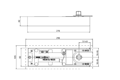 GEZE TS500NV Size 1-4 Floor Spring