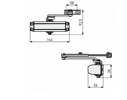 ABUS AC4223 Overhead Door Closer Size 2-3
