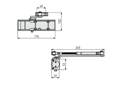 ABUS AC7023 Overhead Door Closer Size 2-4