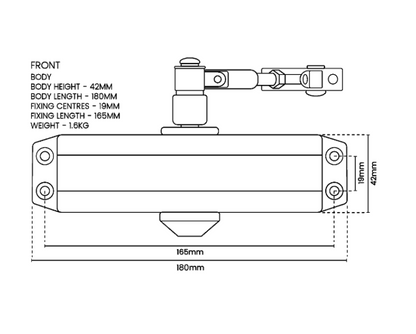 ASEC Vital Size 3 Overhead Door Closer
