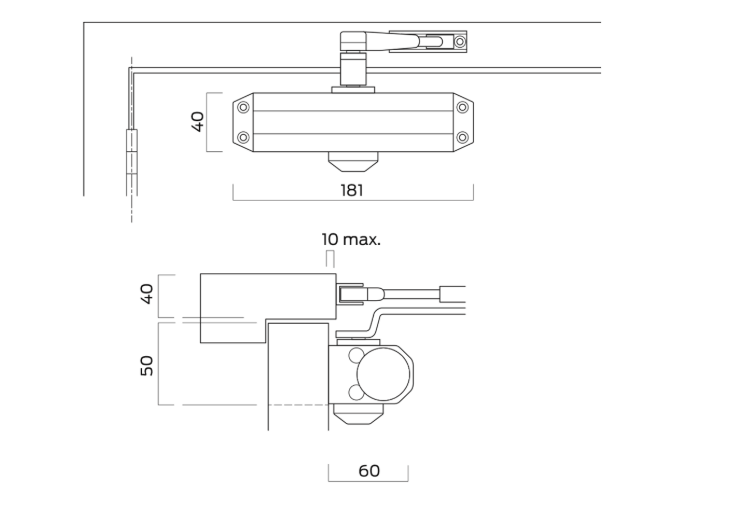 BRITON 121CE Size 3 Fire Rated Overhead Door Closer