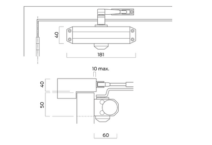BRITON 121CE Size 3 Fire Rated Overhead Door Closer