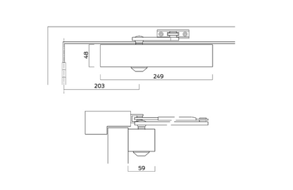 BRITON 2003V Size 2-4 Fire Rated Overhead Door Closer