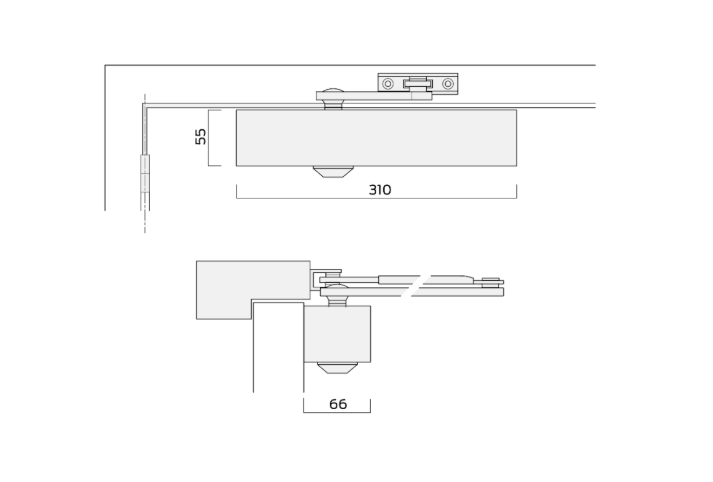 BRITON 2130 B.C Size 2-6 Fire Rated Overhead Door Closer With Backcheck