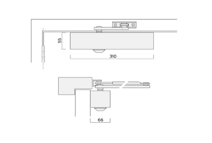 BRITON 2130 B.C Size 2-6 Fire Rated Overhead Door Closer With Backcheck