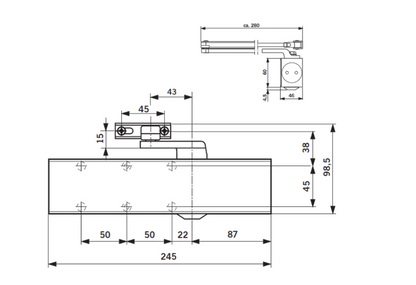 DORMAKABA TS83SE Size 3-6 Fire Rated Overhead Door Closer