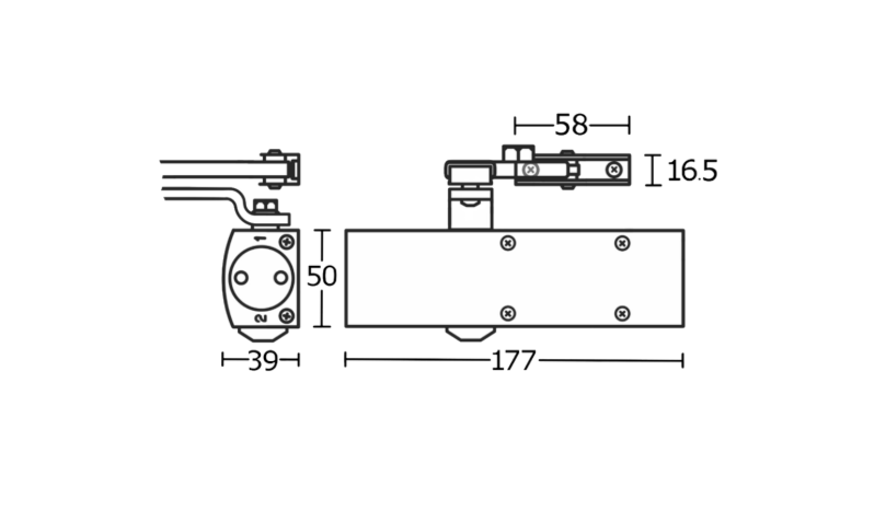 GEZE TS1500 Size 3-4 Overhead Door Closer