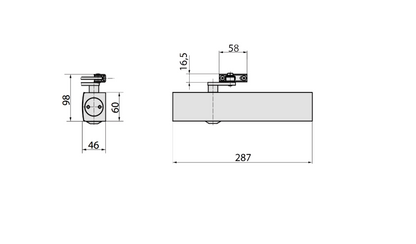 GEZE TS4000 Overhead Door Closer Universal Wetroom Size 1 - 6