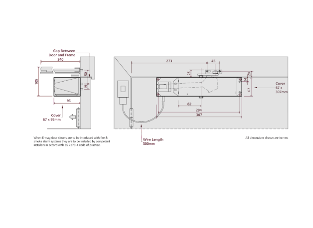 RUTLAND Responder 24 Electromagnetic Door Closer Swing Free & Hold Open Size EN4