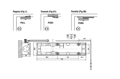 UNION CE24V Size 2-4 Door Closer