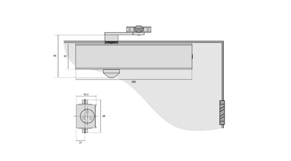 UNION CE26V Size 2-6 Overhead Door Closer
